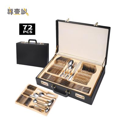 China Sustainable Luxury Elegant Set 72pcs , Hoffmayer Stainless Steel Flatware 72pcs Cutlery Set With Box for sale