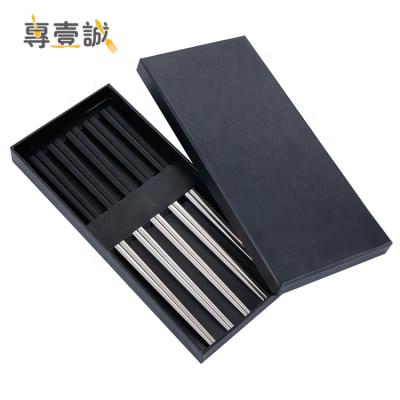 China New Arrival Chinese Style Viable Chopsticks 5 Colors Hollow Out Stainless Steel Chopsticks for sale