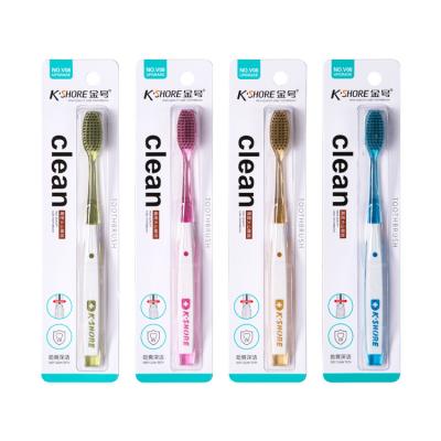 China No.v08 Super Soft High Quality Soft Spiral Stiffens Plastic Toothbrush Handle For Adult for sale