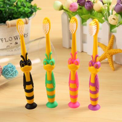 China Cartoon Soft Stiffens Cute Cartoon Animal Children's Toothbrush Raised Dots Easy Grip Kid Toothbrush for sale