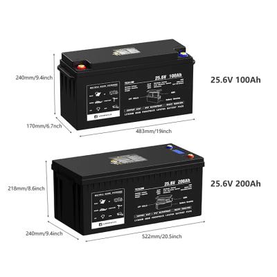 China 12v 24v 100ah 120ah 200ah 300ah Lifepo4 Bluetooth ijzerfosfaatbatterij Batterij 100 Kwh Lithium Pack Met Bluetooth Te koop