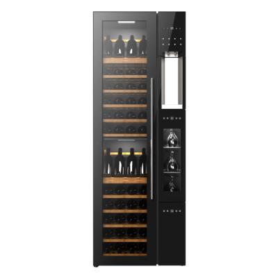 China LED light up 112 glass bottles wine cooler+wine dispenser+Wine disinfection cooler for sale