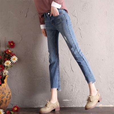 China High Waist Blue Jeans Women Breathable Easy Matching Pants With Pockets Denim Pants Woman for sale