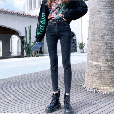 China Wholesale Slim Black Skinny Denim Womens High Waist Stretch Pocket Jeans for sale