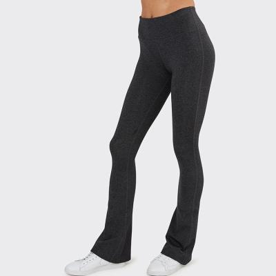 China Breathable Legging Women Yoga Wear Sports Full Length Tight Flare Solid Pants for sale