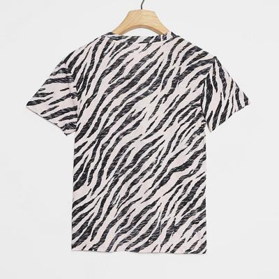 China Anti-wrinkle zebra tee soft comfortable cotton tank top causal t-shirt for women for sale