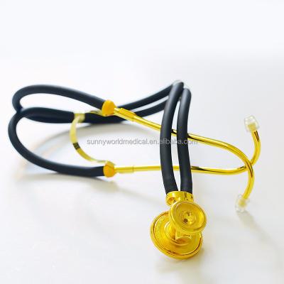 China SW-ST03C metal guaranteed double quality prices appropriate luxury tube gold color stethoscope for sale