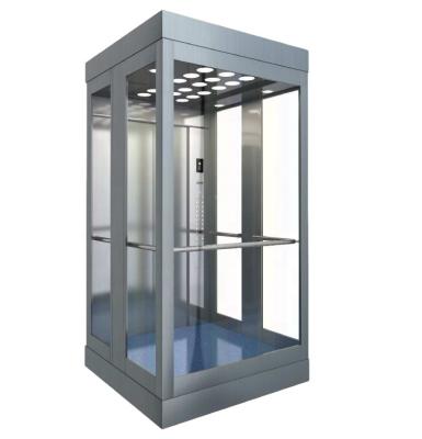 China Modern Square Panoramic Elevator 800kg 6 Person Passenger Elevator Glass Price In China for sale