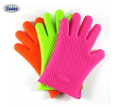 China Thickening Heat Resistant Silicone Waterproof Silicone Waffle CR301 Oven Rubber Glove for sale