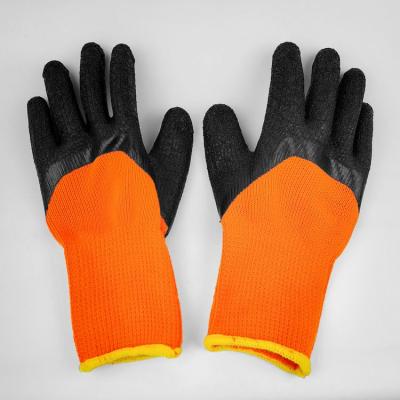 China DLC621 3/4 Anti-Slip Latex Coated Gloves , Terry Warm Lining Gloves for sale