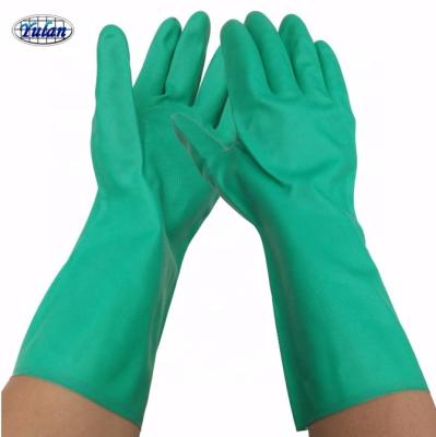 China Yulan H61 largo satinado De 33 cm nitrile gloves Water proof Guante de nitrilo for sale