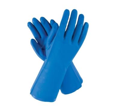 China Water Proof Nitrile Rubber Glove Blue Color For Industrial Use for sale