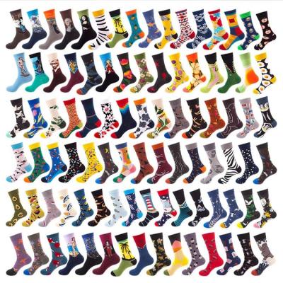 China Custom Wholesale Calcetines Men's Sporty Cotton Calcetines Design Logo HY-863 Colorful Funny Crew Socks Cmax Unisex Fashion Crew Socks for sale