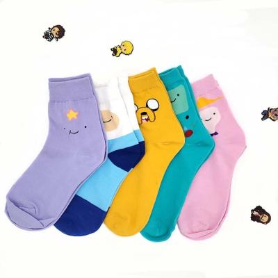 China QUICK DRY 2022 new design HY-823 stock wish fashion crew cartoon bangs woman spring cotton expression stockings girl for sale