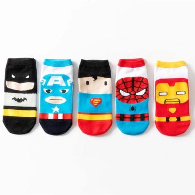 China Wholesale Cheap Price HY-848 Sporty Kids Character Hoops Hero Pattern Cotton Stocking Boy And Man Cut Sock Stocking for sale