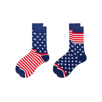 China Viable Fast Shipping Solid Color Fashion Cotton Crew USA National Flag Grip Sock Wholesale Men Novelty Sock for sale