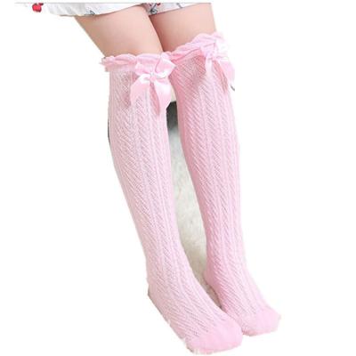 China Breathable 7 Days Fast Ship Soft Bows Knee Socks Kids Girls Summer Length Knee Socks Cmax Candy Color Fashion Thin Knee Socks For Kids for sale