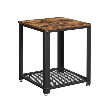 China (Adjustable End Table Side Other) 2-Tier Industrial Table With Storage Shelf for sale