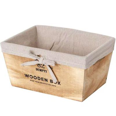 China Viable Wholesale Cheap Finish Paulownia Wooden Storage Crate Box With Lining for sale