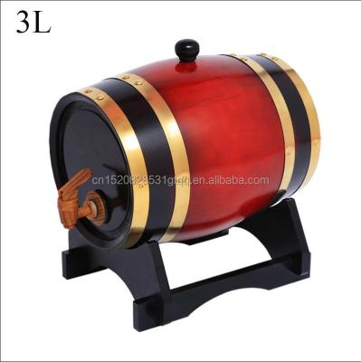 China Wholesale 3L Europe Pine and OAK Material Cheap Wooden Regular Wine Barrels for sale