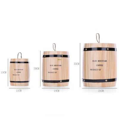 China Europe Plus Size Accepted Display Wooden Coffee Bean Barrels for sale