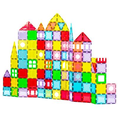 China Wholesale Plastic Popular Educational Toys 1.15kg Magnetic Tiles Kids Building Blocks Tiles Magnetic Blocks Sets for sale