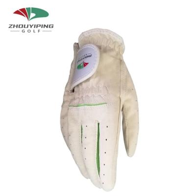 China New Hot Selling Soft Comfortable Workmanship Feel Porcelain Custom Printing White Cabretta Golf Gloves for sale