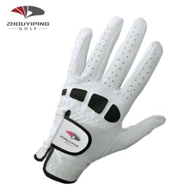 China High Quality And Cheap PU Pattern Soft Comfortable Feel White Golf Gloves for sale