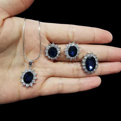 China CLASSIC Classic Oumeibao Necklace Love Memory Blue Crystal Necklace for sale