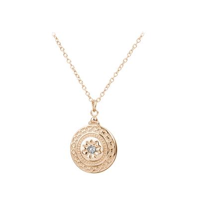 China Jewelpy CLASSIC Round Pendant Necklace Women Diamond Name Necklace for sale