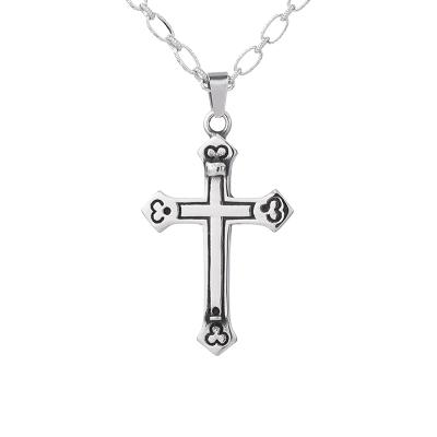 China 304 Titanium Steel Classic Plum Gray Cross Pendant Necklaces for sale