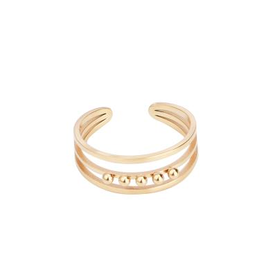 China JR0008 FASHIONABLE Hot Sale French 316l Stainless Steel 14K Amazon Three Layers Inserted Beads Rings Jewelry Free Sample for sale