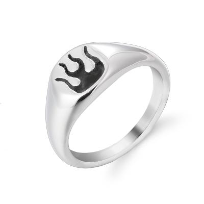 China Factory Wholesale JR0110 FASHIONABLE Stainless Steel Flame Rings Men's Steel Ring Jewelry for sale