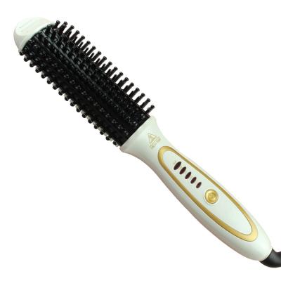 China OEM Comfortable Factory Unisex Hair Styling PTC Heat Straightening Brush Beard Straightener Portable Long and Short Hair Straightener Brush for sale