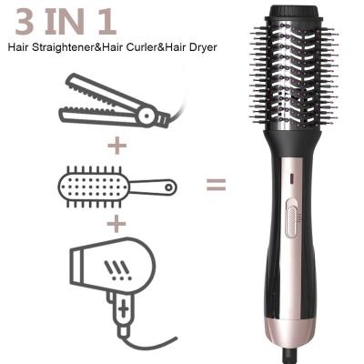 China 1000W Styler Foldable Attachment Round Blow One-Step 2 in 1 Hair Dryer and Comb Brush for sale