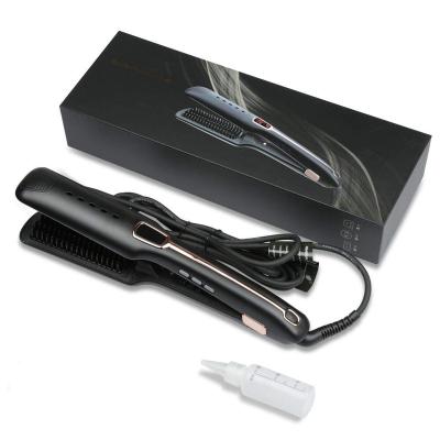 China New Fashionable Appearance Electric Ceramic Steam Hair Straightener Fast Sweep Comb Steam Hair Straightener Digital Hair Steampod With LCD Display for sale