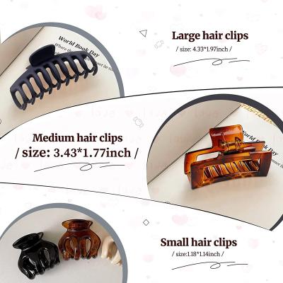 China Environmental Wholesale Custom Women Cut Matte Claw Clips For Thick Tall Thin Hair for sale