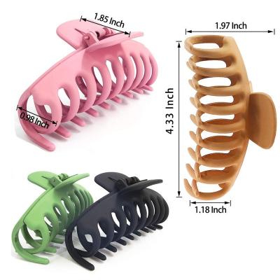 China New Environmental Matte Acrylic Acetate Plastic Hair Claw Clips Non-slip Large Strong Grip Thick Clear For Women Girls for sale