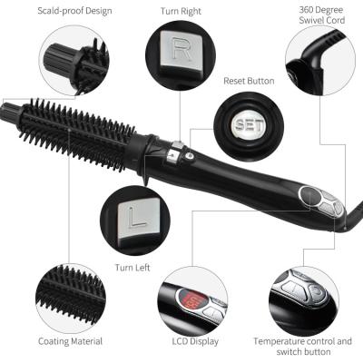 China Popular Universal Rotating Hair Brush Curler Hot Roller Turn Styling Hot Comb Styling Curling Flat Iron for sale