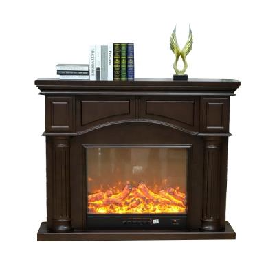 China Modern style 3D stereo brown mantel is made of high quality wood and marble for sale