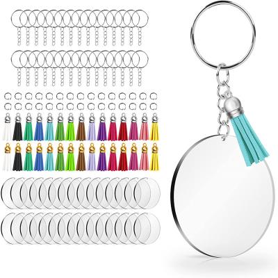 China Amazon Hot Selling Simple Modern DIY Custom Round Acrylic Key Chain for sale