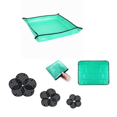 China Hot Sale Country Large Foldable Gardening Mat, Waterproof Transplanting Mat Indoor Outdoor Potting, with 15 Pieces of Hole Mesh Pot Pads for sale