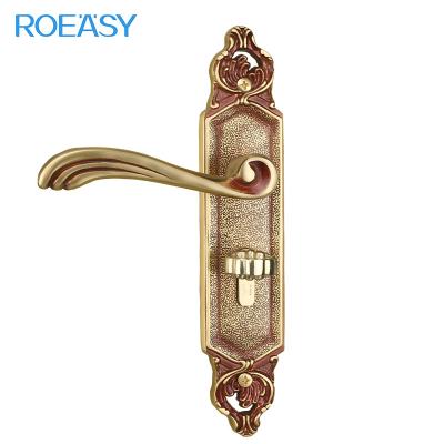 China ROEASY Brass Hardware Brass Mounted Handle Gold Door Lock For Home for sale