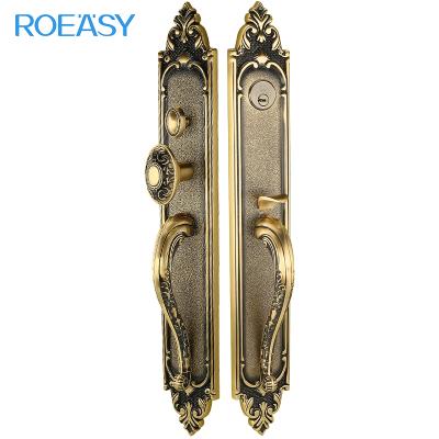 China ROEASY Brass Hardware Brass Mounted Anti-thief Handle Gold Door Lock For Home Villa GD-GL8511AB for sale