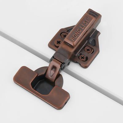 China ROEASY 35mm Cup 3D Adjustment Antique Copper Traditional Soft Closing Finish Cabinet Hydraulic Hinge 35mm Concealed Hinge for sale