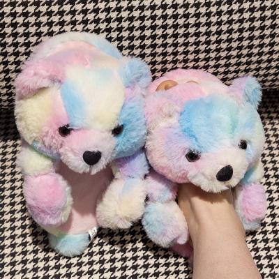 China Bedroom Teddy Bear Slippers Wholesale Fuzzy Teddy Plush Style Slippers New Arrivals Fashion Trend Teddy Bear Slippers 2021 New For Women Girls for sale