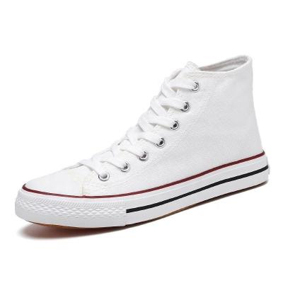 China 2021 New Arrival Fashion Trend Women's Classic Canvas Sneakers High Top Trending White Casual Skateboarding Shoes For Mens Sneakers Custom OEM for sale