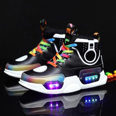 China 2021 New Trands Rechargeable Battery LED Light Children's Flatbed Casual Sneaker Shoes For Children Kids Birthday Gifts for sale