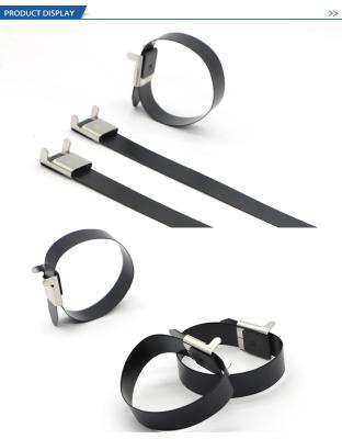 China Corrosion Resistant Stainless Steel Cable Tie --Epoxy and PVC coated with L buckle, L type uncoated for sale