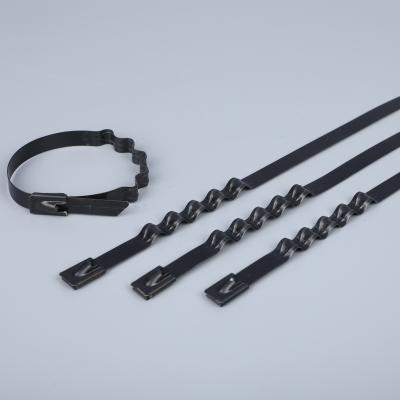 China Corrosion Resistant Black Decorative Twist Lock Cable Stainless Steel Canble Tie for sale